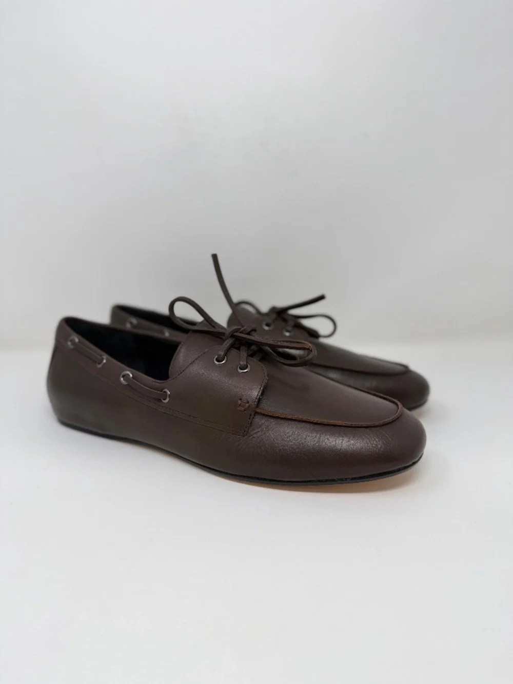 New Vince Marin Boat Shoe Brown Leather Sz 10